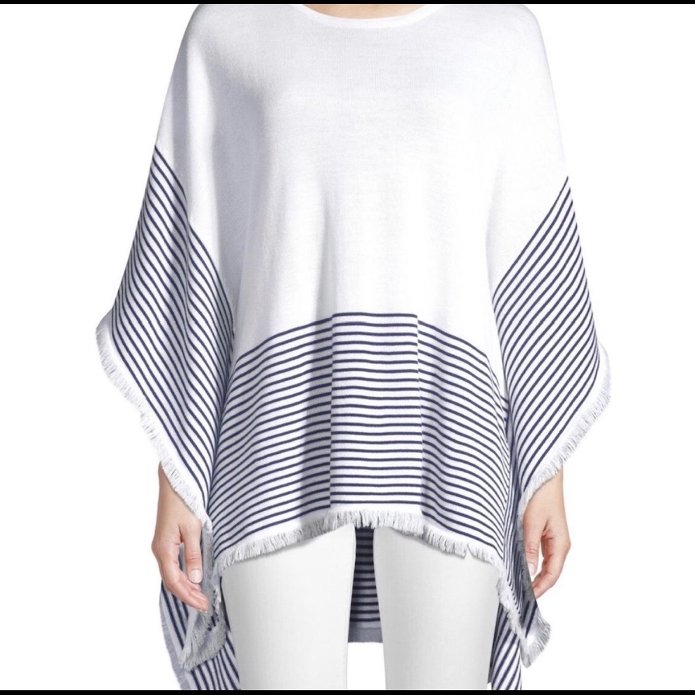 Vineyard Vines Striped Merino Wool poncho